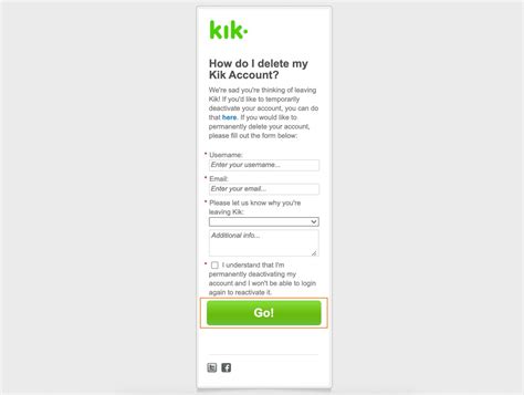 permanently delete kik